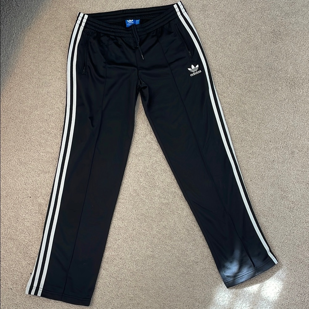 adidas Black Sweatpants with Stripes and Logo